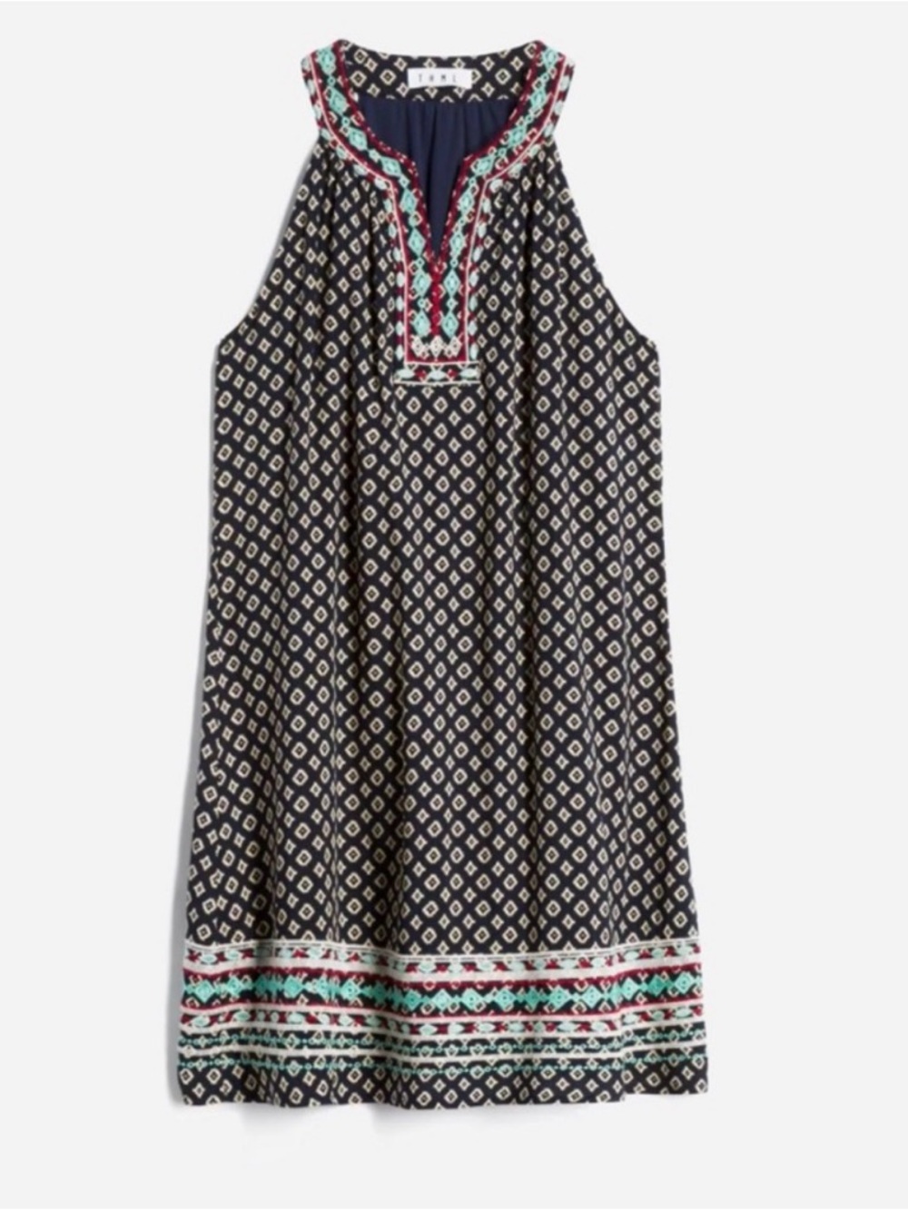 THML Embroidered Halter Dress